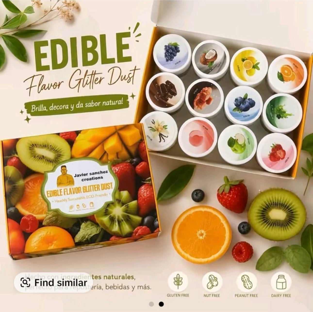 Edible flavor dust glitter