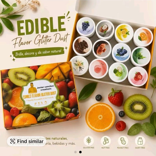 Edible flavor dust glitter